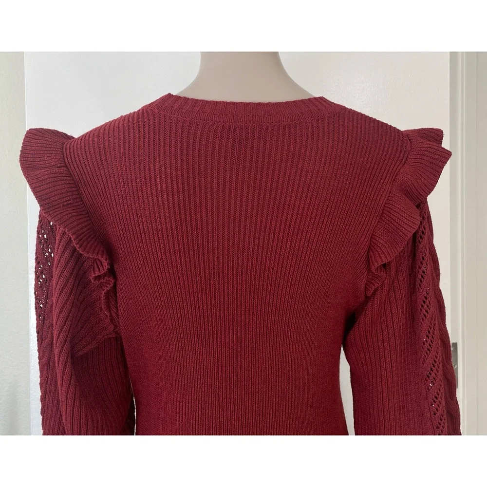 Jessica Simpson Maroon Gemma Knit Sweater
